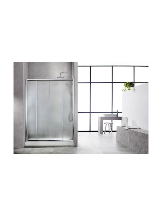 Tema New 4-Panel Sliding Entry Door Διαχωριστικό Ντουζιέρας με Συρόμενη Πόρτα 170x180cm Fabric