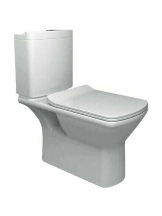 Huida Miranda Floor-Standing Toilet and Flush that Includes Soft Close Cover White