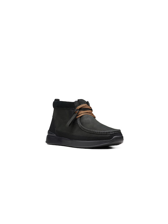 Clarks RaceLite Wally Δερμάτινα Μαύρα Ανδρικά Μποτάκια