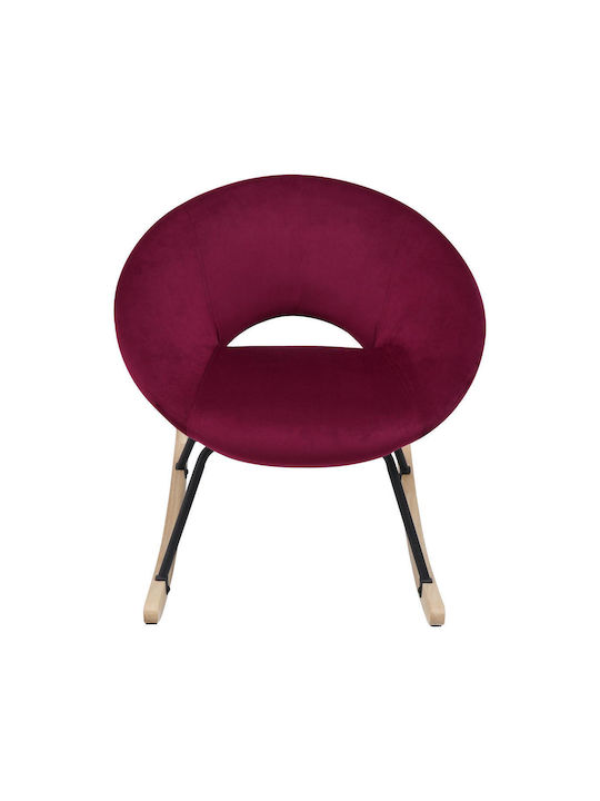 Aiden Schaukelstuhl Samt Red 73.5x85x73cm