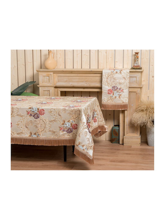 Liolios Home Fustă Pătrată cu Broderie Bej 105x105buc