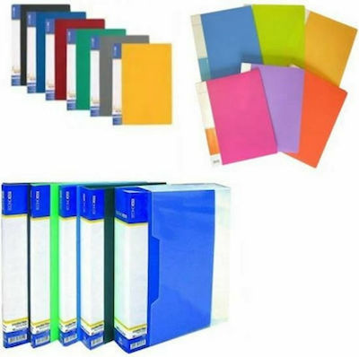 Economix Clipboard Flexible with 10 plastic sleeves Slides for Paper A4 (Μiscellaneous colours) 1pcs