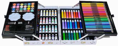 Unicorn Colouring Set in Case Σετ Ζωγραφικής με Θήκη Αλουμινίου Ροζ 200τμχ