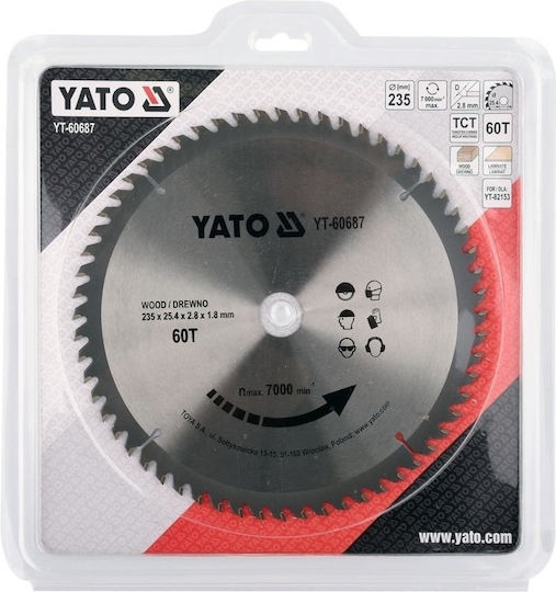 Yato Cutting Disc Wood Hole Diameter 235mm with 60 Teeth 1pcs