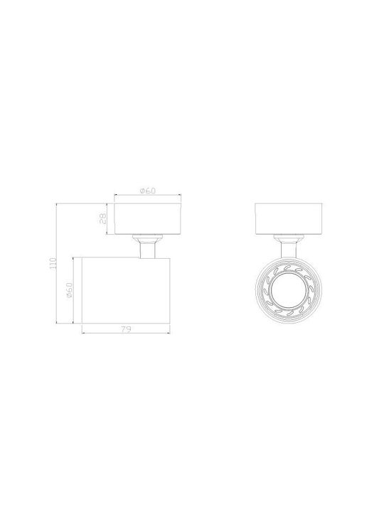 Eurolamp Single Spot with Socket GU10 in Black Color