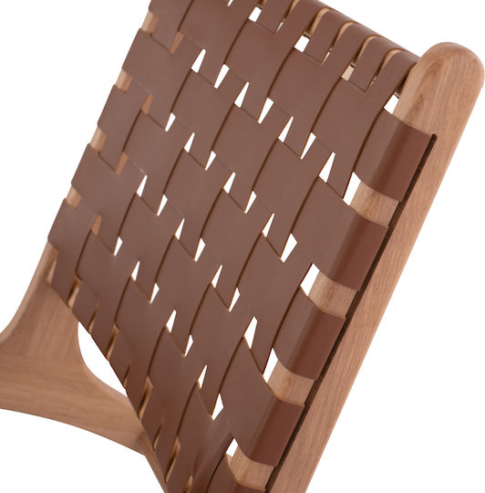 Felipe Armchair from Leatherette Brown 68x79x69cm