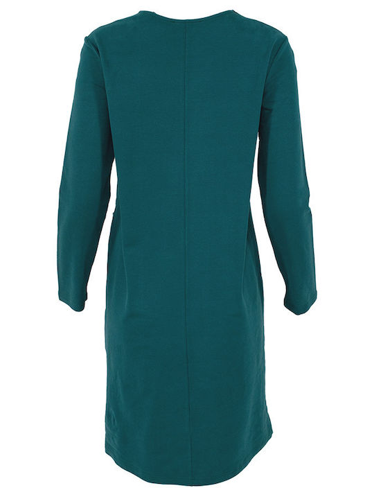 Petrol Sweater Dress With Pocket