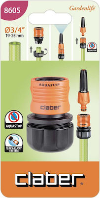 Claber Aquastop 8604 Quick Connector Water Pipe 3/4'' 19mm