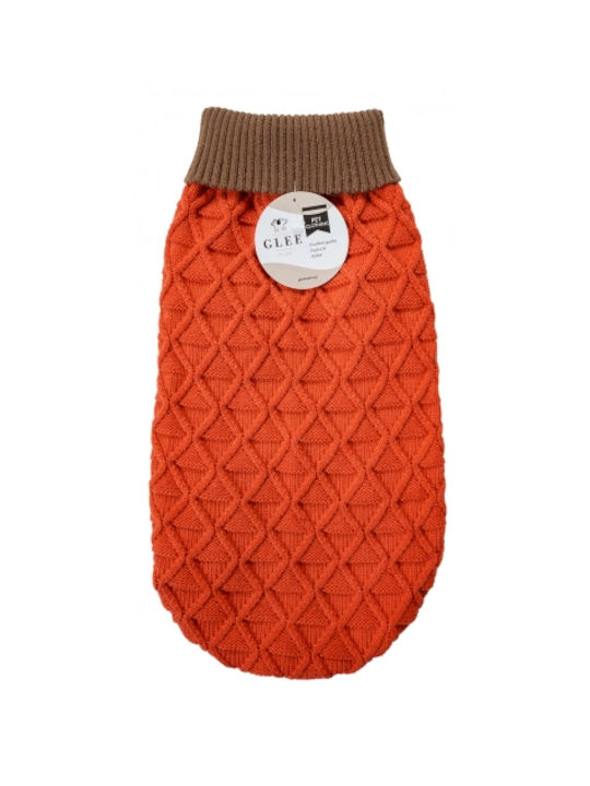Glee Rhombus Knitted Sweater for Dogs in Orange Color