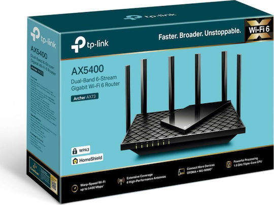 TP-LINK Archer AX73 v2 Безжичен Рутер Wi‑Fi 6 - Wi‑Fi 6 с 4 Порта Gigabit Ethernet
