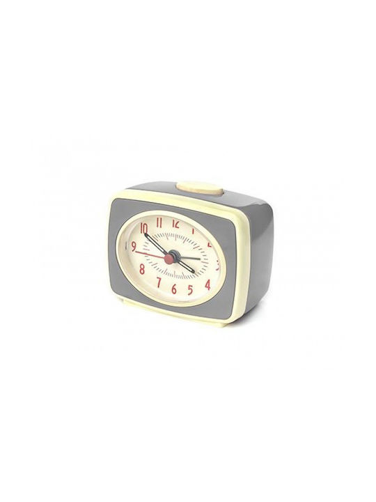 Kikkerland Tabletop Clock with Alarm Grey AC14-GR