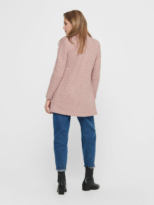 Damen Rosa Kurzmantel mit Knöpfen