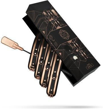 Rosy Gold Kinky Set BDSM Kit σε Μαύρο Χρώμα 9τμχ