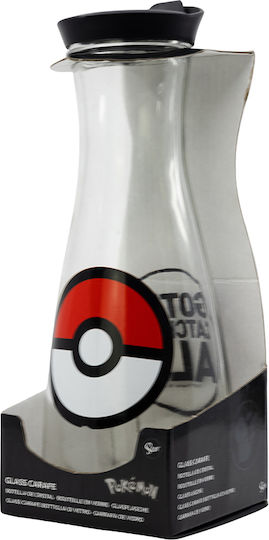 Stor Glass Kids Water Bottle Football with Screw-on Cap Non Spill Transparent 1000ml