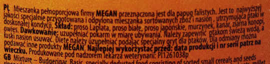 Megan Pokarm Futter für Wellensittiche 1kg