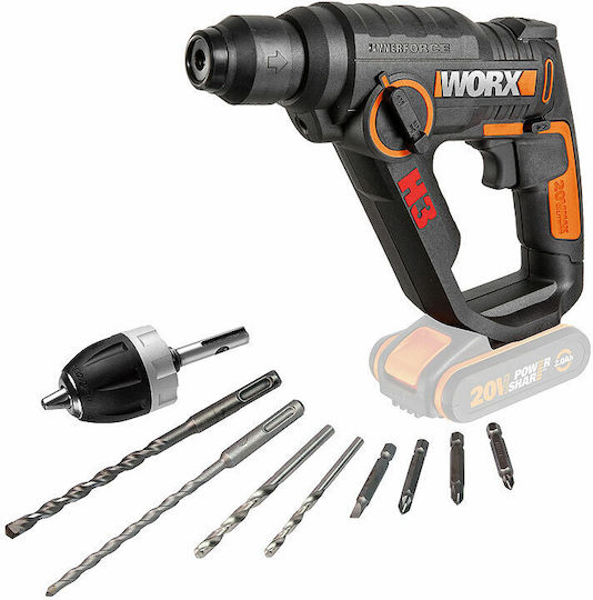 Worx WX390.9 Κρουστικό Σκαπτικό Πιστολέτο Μπαταρίας 20V Solo με Υποδοχή SDS Plus / Ταχείας WX390.9