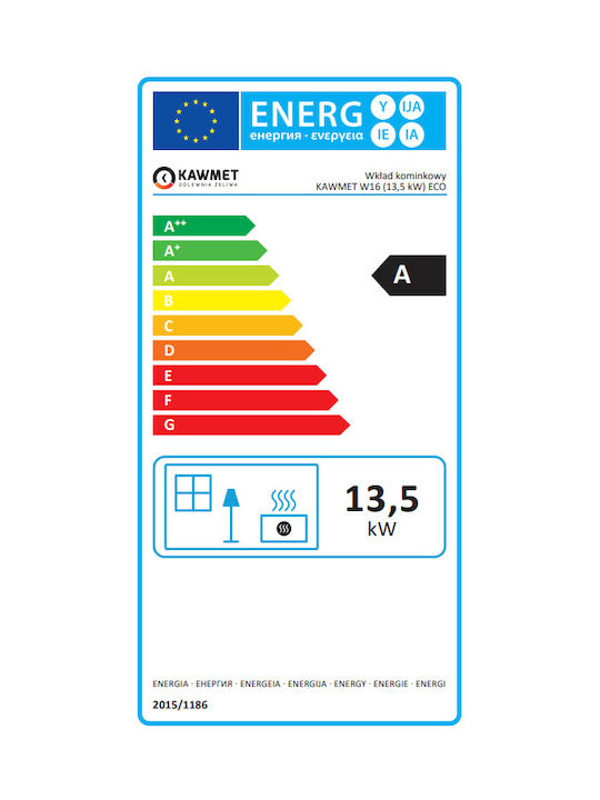 Kawmet W16 Eco Kaminofen Holz 13.5kW Gerade mit einer zu öffnenden Tür