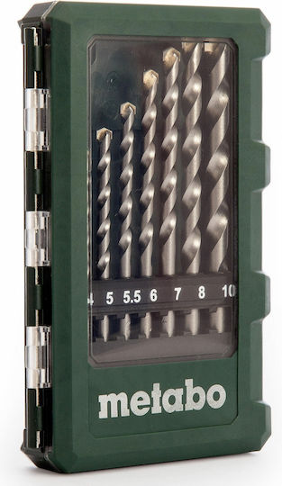 Metabo Set of 8 Drills Carbide with Cylindrical Shank for Masonry