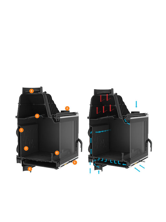 Kawmet W16 Eco Ενεργειακό Τζάκι Ξύλου 16.3kW Ίσιο με Ανοιγόμενη Πόρτα Kawmet W16 Eco Ενεργειακό Τζάκι Ξύλου 16.3kW Ίσιο με Ανοιγόμενη Πόρτα