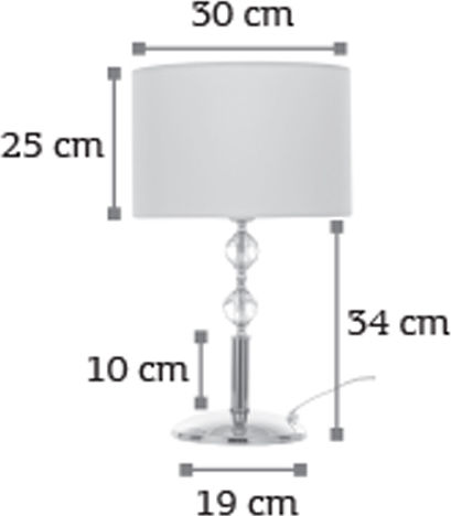 Inlight White Shade Gold Base Metal Table Lamp for Socket E27 with White Shade and Gold Base