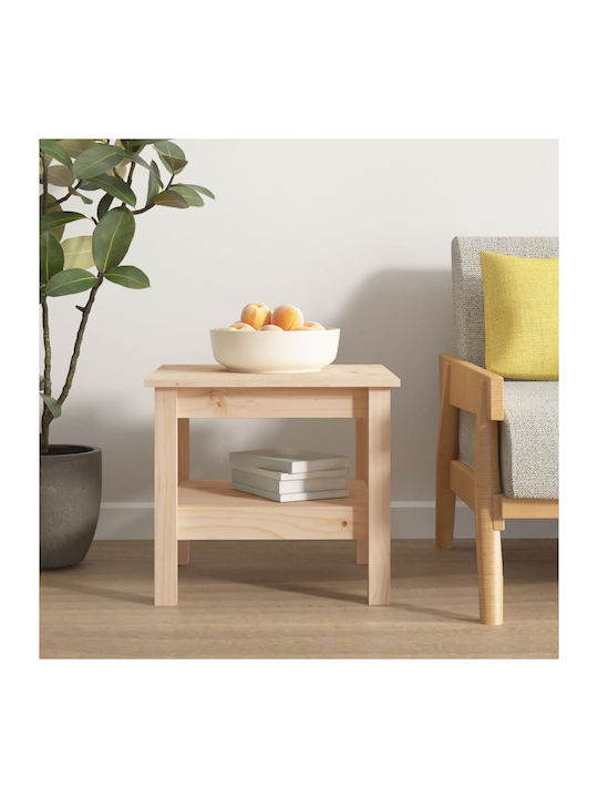 Square Solid Wood Side Table Natural L45xW45xH40cm