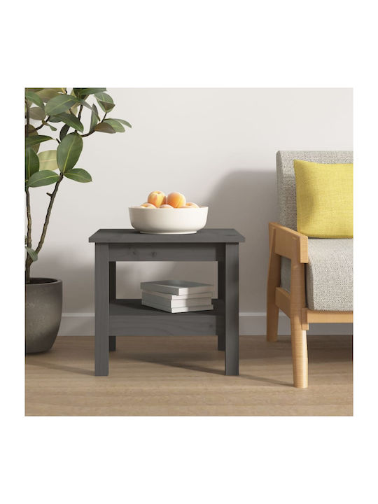 Square Side Table from Solid Wood Gray L45xW45xH40cm.