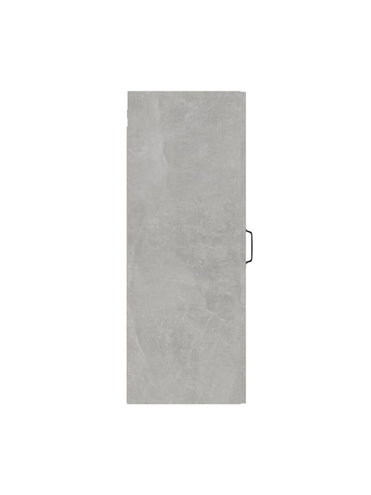 Wall Living Room Display Cabinet made of Wood & Metal with Glass Gray 69.5x32.5x90cm