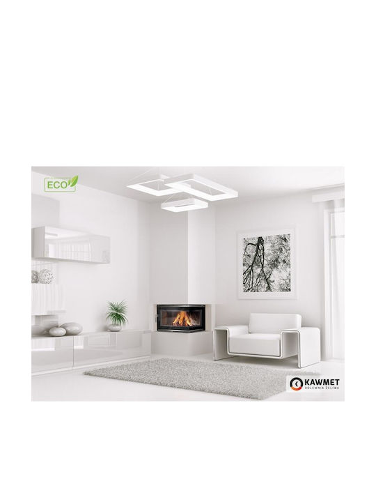Kawmet W16 PB Eco Șemineu cu inserție Lemn 13.5kW Colțul din dreapta cu o ușă care se deschide