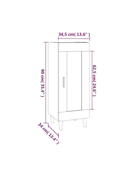 Ντουλάπι Δαπέδου Μαύρο 34.5x34x90εκ.