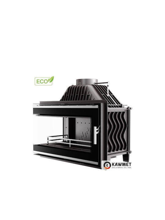 Kawmet W16 LB Eco Ενεργειακό Τζάκι Ξύλου 13.5kW Αριστερή Γωνία με Ανοιγόμενη Πόρτα