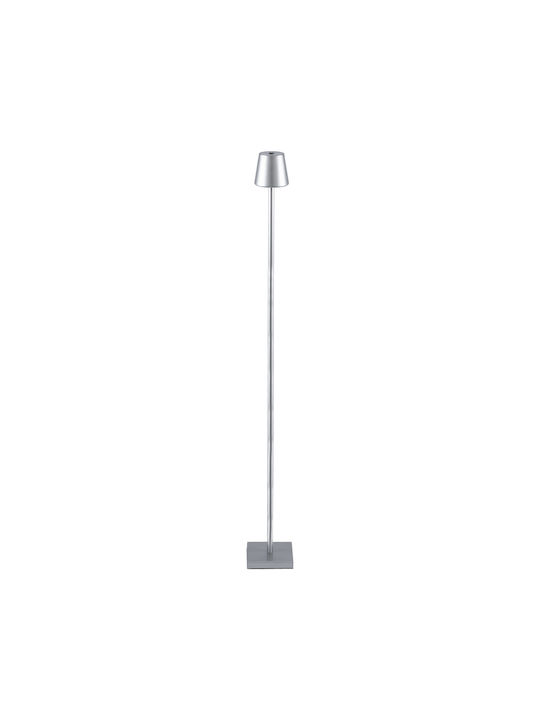 GloboStar Nega Outdoor Floor Lamp LED for Exterior Space 2.2W with Warm White Light IP44 Silver