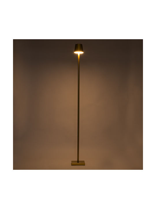GloboStar Nega Outdoor Floor Lamp LED for Outdoor Space 2.2W with Warm White Light IP44 Gold