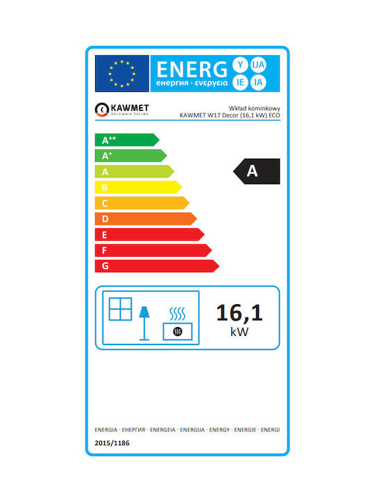 Kawmet W17 Decor Eco Kaminofen Holz 16.1kW Gerade mit einer zu öffnenden Tür
