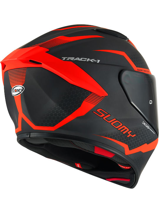 Suomy Track-1 Design 07 Reaction Anthracite/Red Κράνος Μηχανής Full Face ECE 22.06