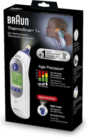 Braun Thermoscan 7+ Infrared Ear Thermometer Suitable for Babies