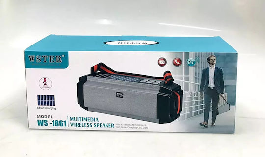 WSTER WS-1861 Ηχείο Bluetooth 20W με Ραδιόφωνο και Διάρκεια Μπαταρίας έως 6 ώρες Κόκκινο