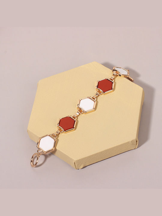 Women's bohemian bracelet, made of gold plated brass alloy.