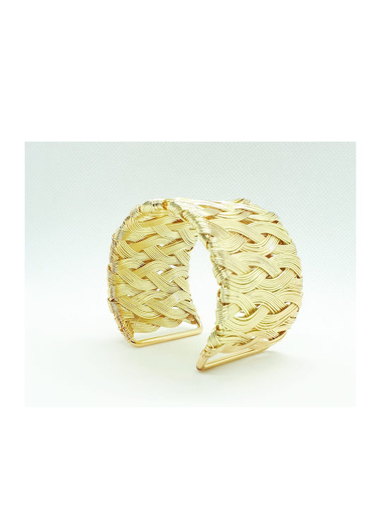 Women's bracelet braid gold, made of gold plated brass alloy.