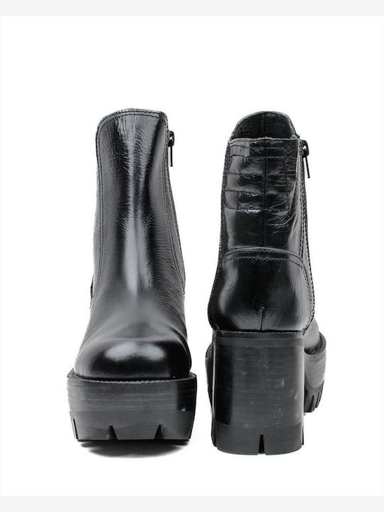 Leather Women's Ankle Boots Black