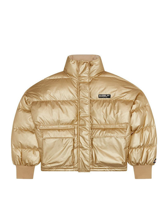 Vesuvio Κοντό Γυναικείο Puffer Μπουφάν για Χειμώνα Gold