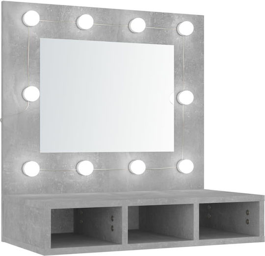 vidaXL 808886 Ορθογώνιος Led από Μοριοσανίδα με Ράφι & Υποδοχή Λαμπτήρα 60x31.5cm Γκρι vidaXL 808886 Ορθογώνιος Led από Μοριοσανίδα με Ράφι & Υποδοχή Λαμπτήρα 60x31.5cm Γκρι