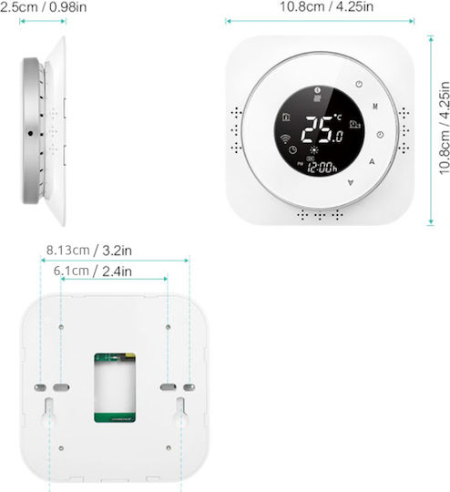 MOES BHT-6000WM-GCLW Digital Termostat Spațiu Inteligent cu Ecran Tactil și Wi-Fi