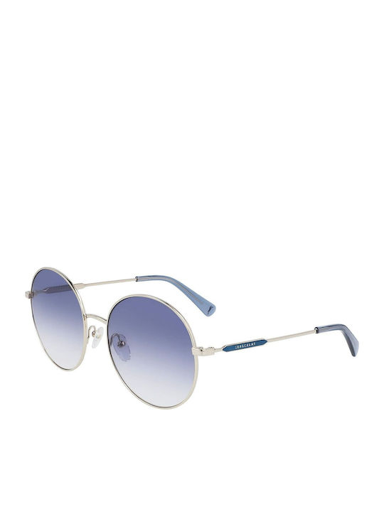 Longchamp Ochelari de soare Argintiu cu Cadru & Albastru Lentilă
