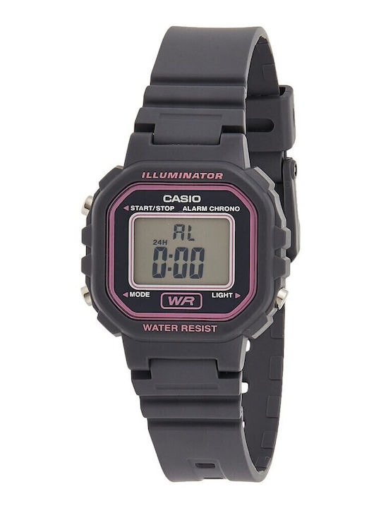 Casio Ψηφιακό Γυναικείο Ρολόι 35mm Χρονογράφος Μπαταρίας με Γκρι Καουτσούκ Λουράκι