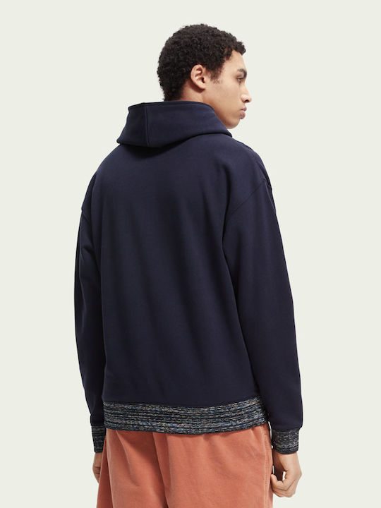 Scotch & Soda Men's Sweatshirt with Hood and Pockets Navy Blue