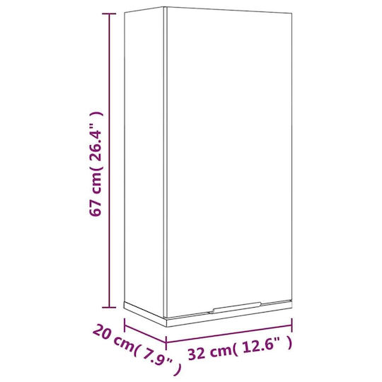 vidaXL Ντουλάπι Μπάνιου 32x20x67cm Λευκό