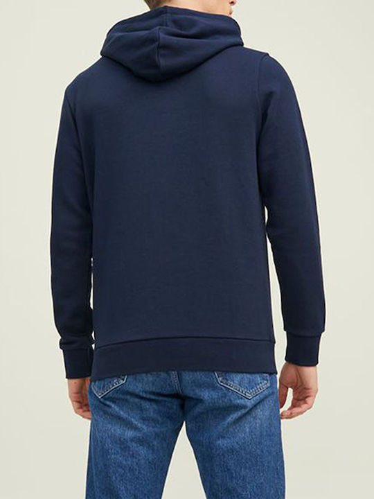 Jack & Jones Logo Sweat Noos Men's Sweatshirt with Hood and Pockets Navy Blue