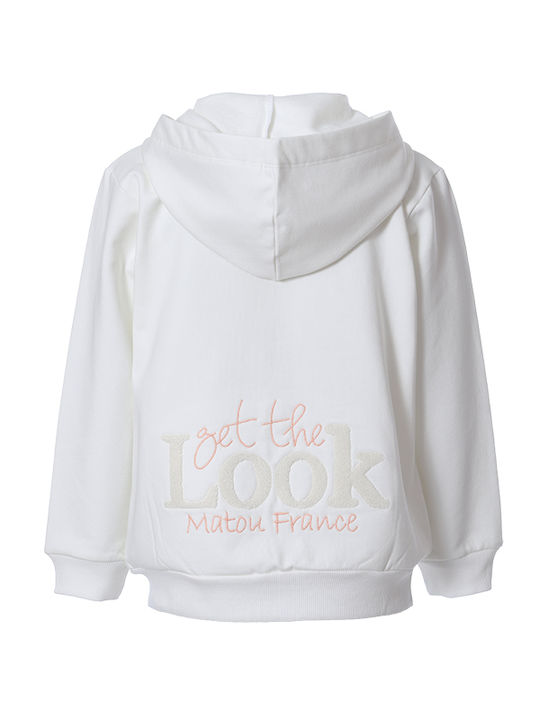 Matoufrance Girls Hooded Sweatshirt with Zipper Ecru