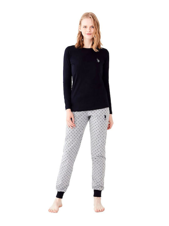 U.S. Polo Assn. Iarnă Pijama femei Bluza pijama Albastru marin 16647 USP16647-006