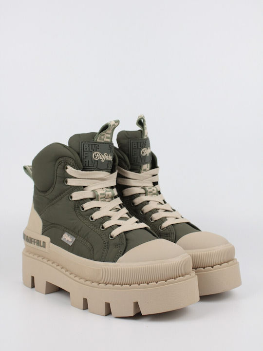 Buffalo Raven Laceup Damen Knöchelstiefel Khaki